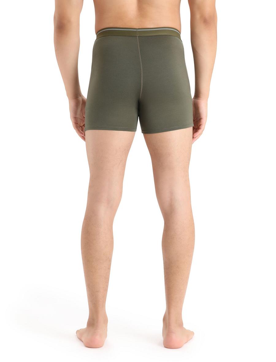 Men's Icebreaker Merino Anatomica Boxers With Fly Underwear Loden | CA 1642SGLO